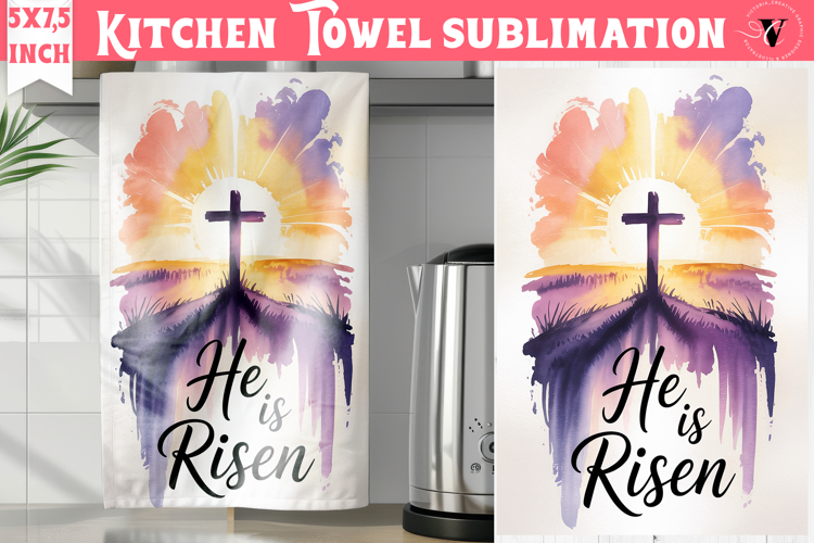 Easter kitchen towel sublimation | Christian kitchen towel