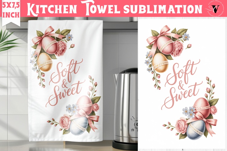 Easter kitchen towel sublimation | Coquette tea towel