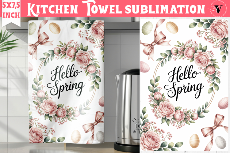Easter kitchen towel sublimation | Coquette tea towel