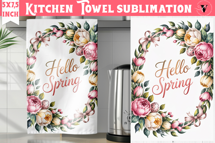 Easter kitchen towel sublimation | Coquette tea towel