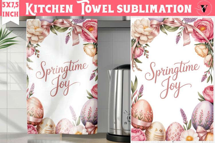 Easter kitchen towel sublimation | Coquette tea towel
