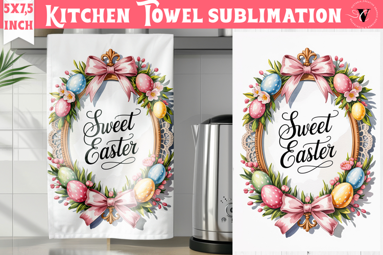 Easter kitchen towel sublimation | Coquette tea towel