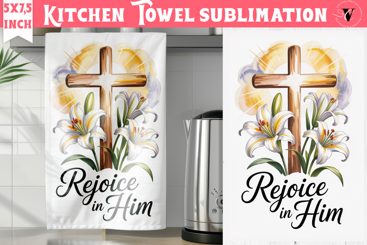 Easter kitchen towel sublimation | Christian kitchen towel