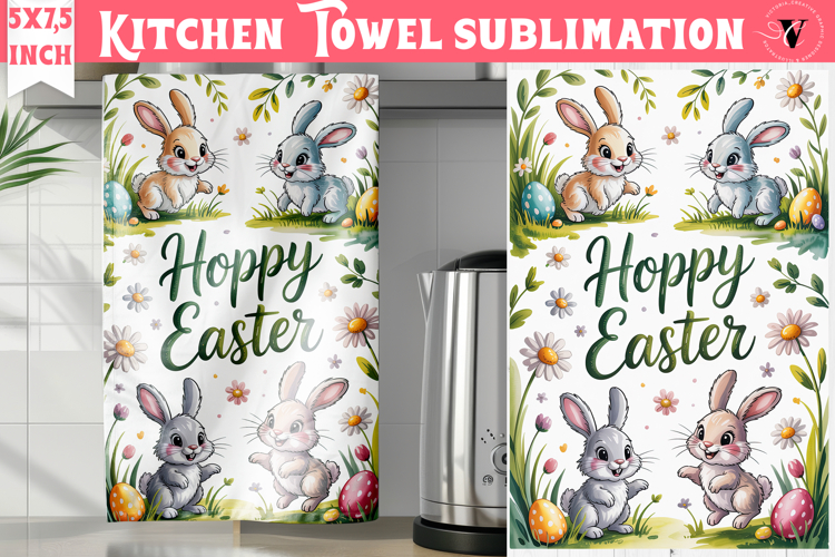 Easter kitchen towel sublimation | Coquette tea towel