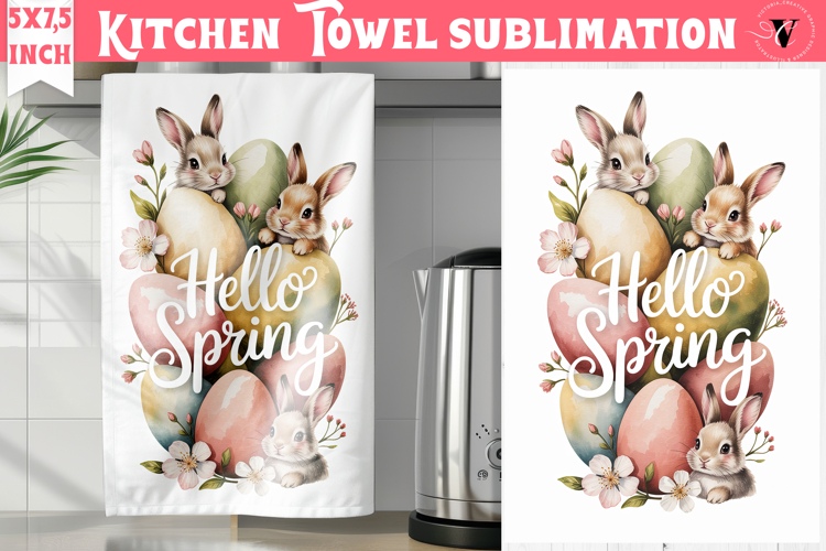Easter kitchen towel sublimation | Coquette tea towel