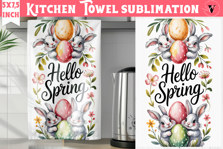 Easter kitchen towel sublimation | Coquette tea towel