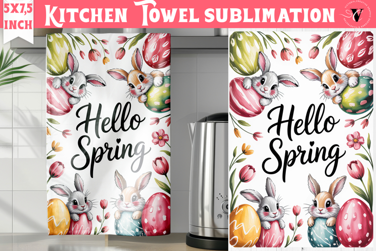 Easter kitchen towel sublimation | Coquette tea towel