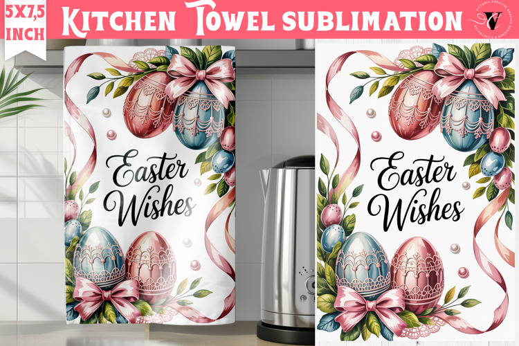 Easter kitchen towel sublimation | Coquette tea towel