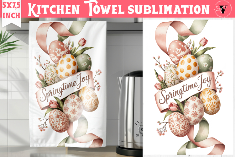 Easter kitchen towel sublimation | Coquette tea towel