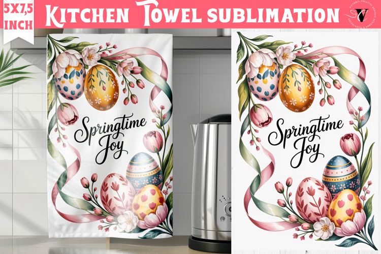 Easter kitchen towel sublimation | Coquette tea towel