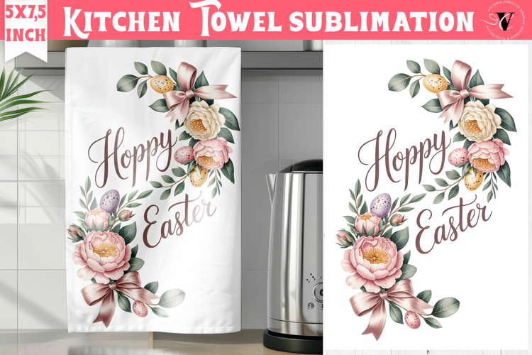 Easter kitchen towel sublimation | Coquette tea towel