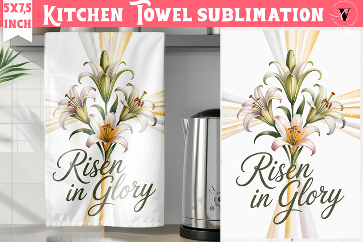 Easter kitchen towel sublimation | Christian kitchen towel