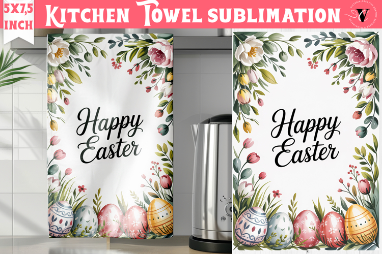 Easter kitchen towel sublimation | Coquette tea towel