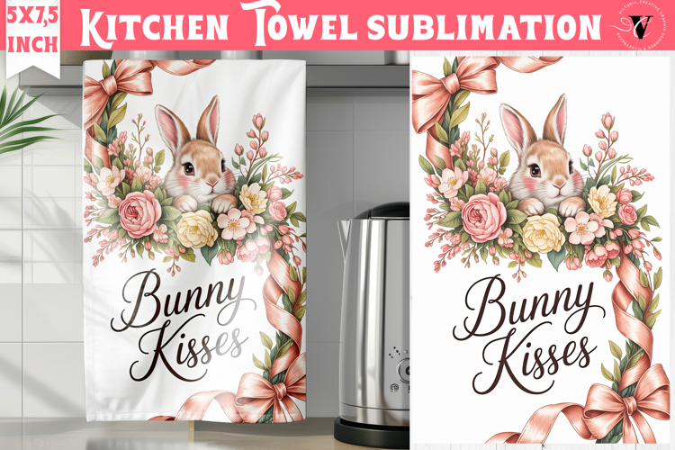 Easter kitchen towel sublimation | Coquette tea towel