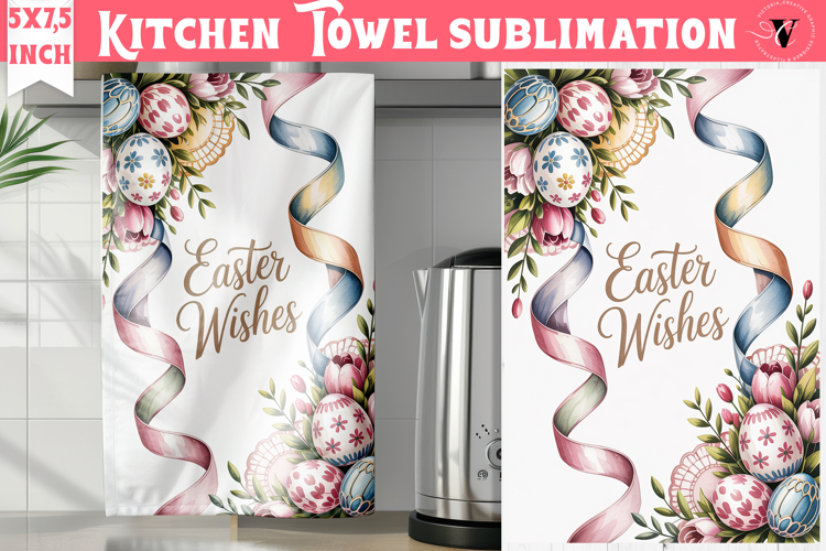 Easter kitchen towel sublimation | Coquette tea towel