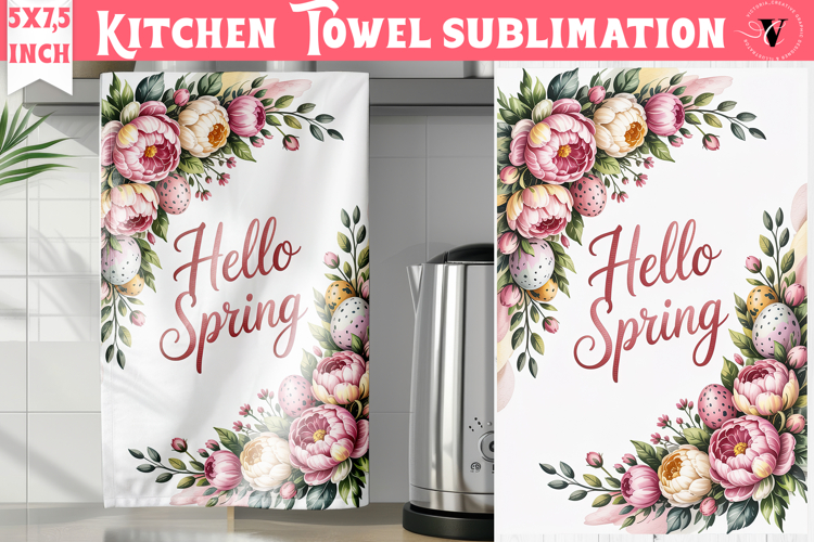 Easter kitchen towel sublimation | Coquette tea towel