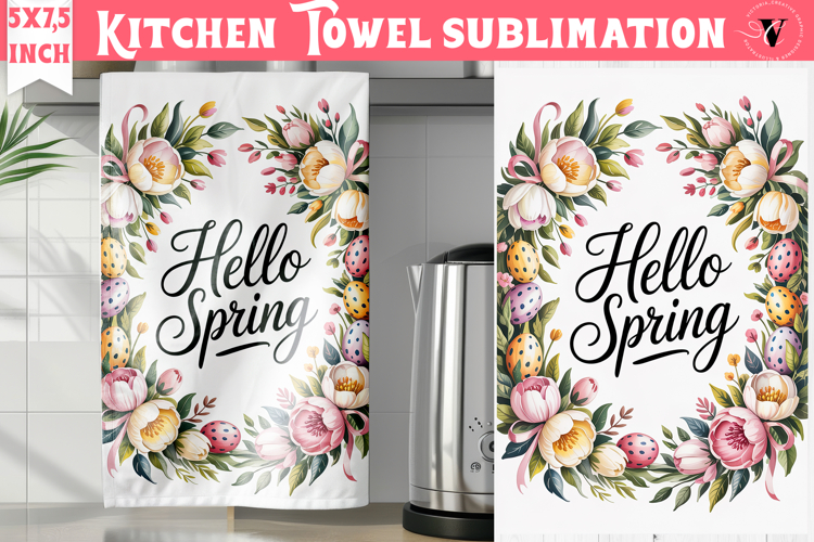 Easter kitchen towel sublimation | Coquette tea towel