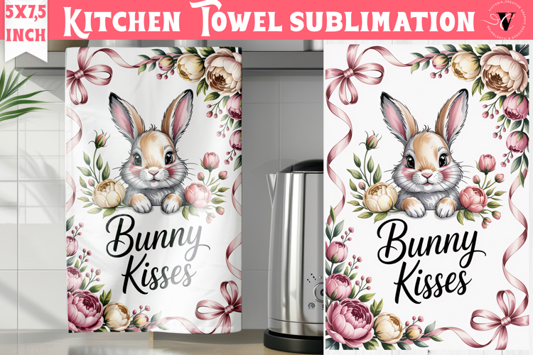 Easter kitchen towel sublimation | Coquette tea towel