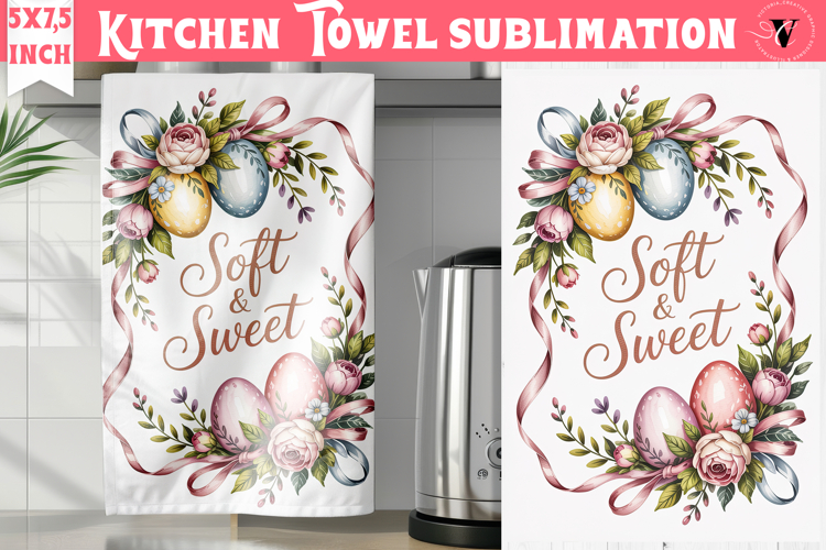 Easter kitchen towel sublimation | Coquette tea towel