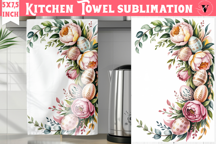 Easter kitchen towel sublimation | Coquette tea towel