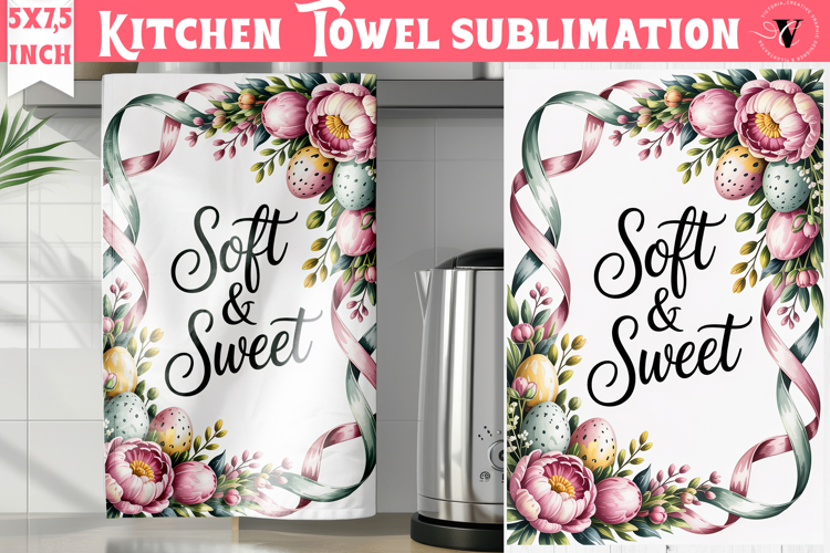 Easter kitchen towel sublimation | Coquette tea towel