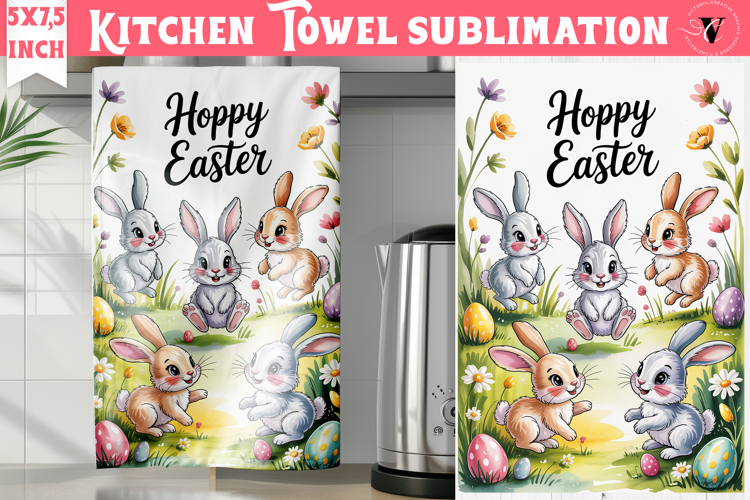 Easter kitchen towel sublimation | Coquette tea towel