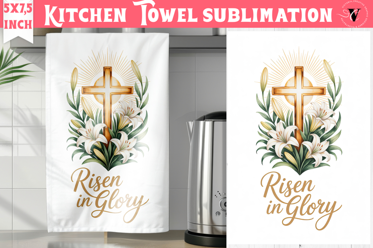 Easter kitchen towel sublimation | Christian kitchen towel