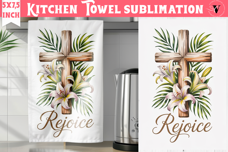 Easter kitchen towel sublimation | Christian kitchen towel