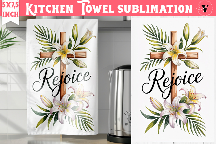 Easter kitchen towel sublimation | Christian kitchen towel