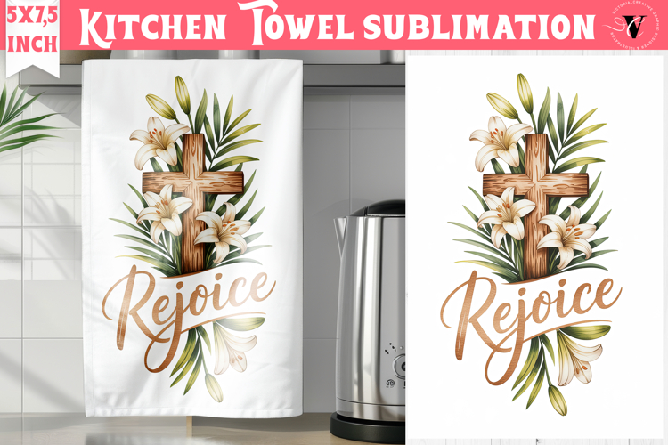 Easter kitchen towel sublimation | Christian kitchen towel