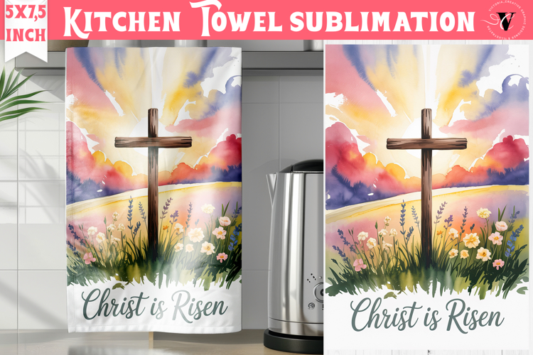 Easter kitchen towel sublimation | Christian kitchen towel