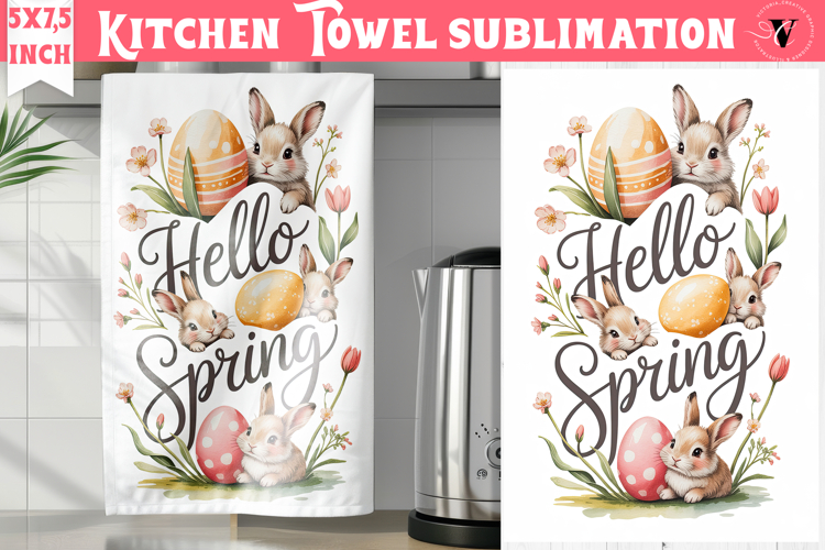 Easter kitchen towel sublimation | Coquette tea towel