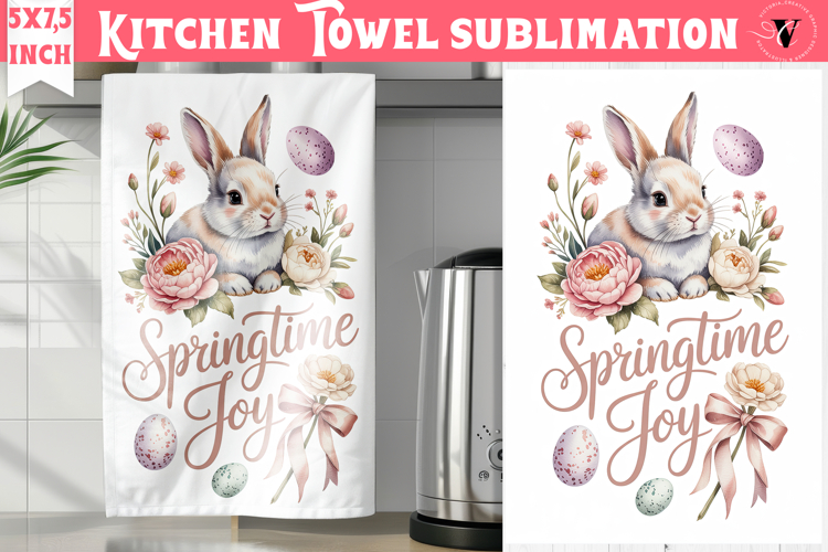 Easter kitchen towel sublimation | Coquette tea towel