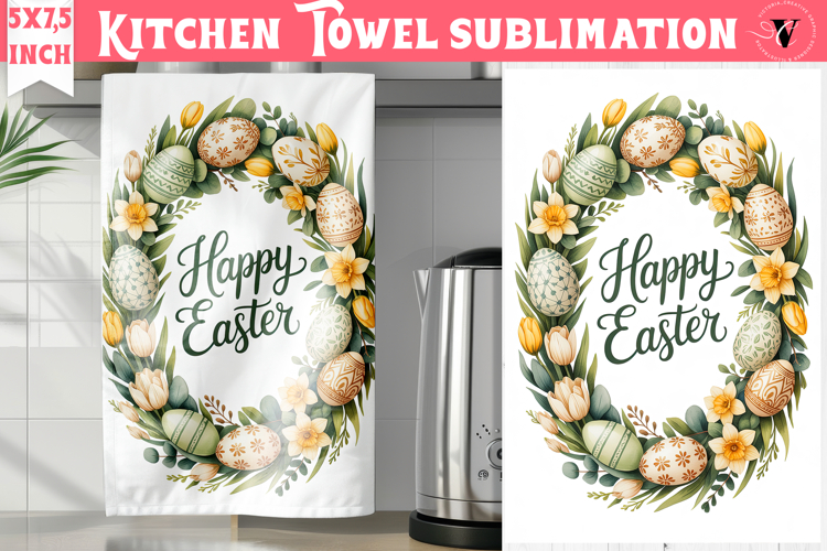 Easter kitchen towel sublimation | Coquette tea towel