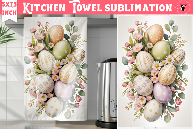 Easter kitchen towel sublimation | Coquette tea towel