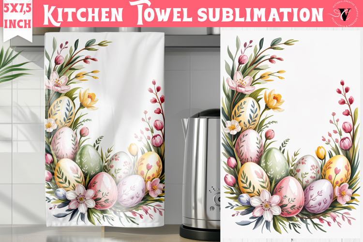 Easter kitchen towel sublimation | Coquette tea towel