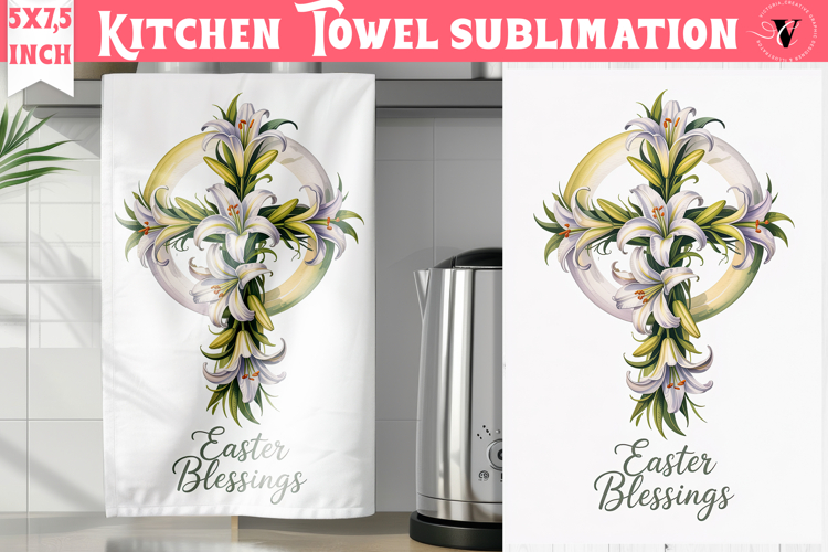 Easter kitchen towel sublimation | Christian kitchen towel