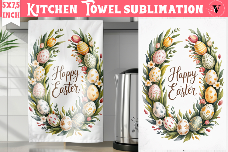 Easter kitchen towel sublimation | Coquette tea towel