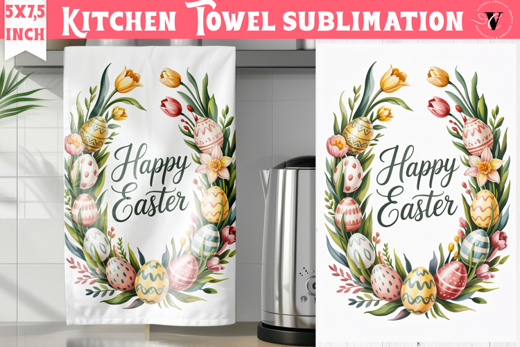 Easter kitchen towel sublimation | Coquette tea towel