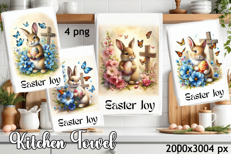 Happy Easter Kitchen Towel Sublimation Design