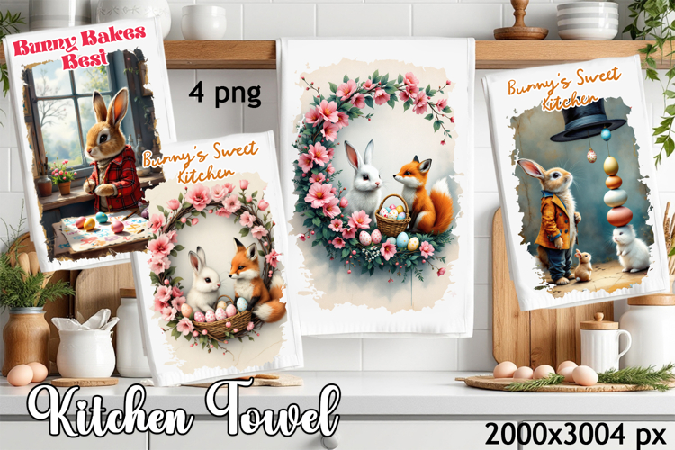 Easter angel Kitchen Towel Sublimation Design