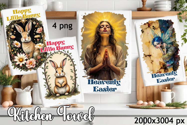 Easter Kitchen Towel Sublimation Design