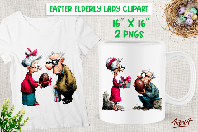 Easter clipart Funny Elderly people Adult humor Funny couple