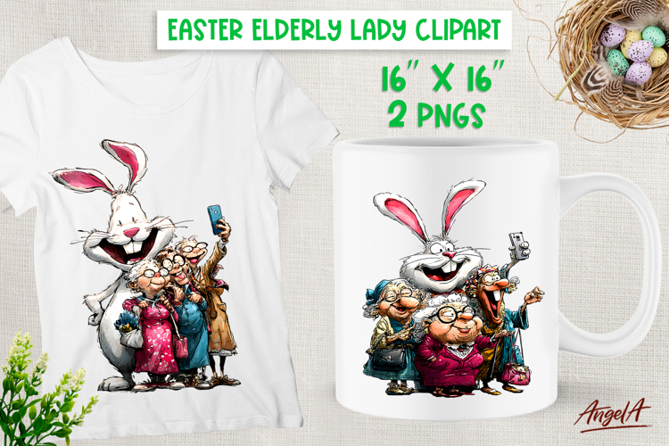 Easter clipart Friendship Happy Elderly people Bunny PNG