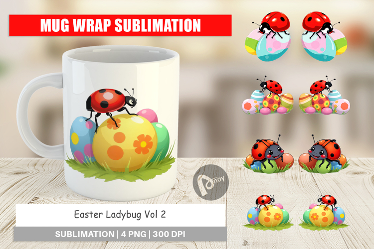 Mug Wrap Easter Ladybug