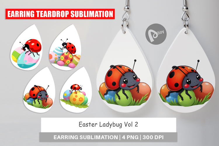 Earring Easter Ladybug
