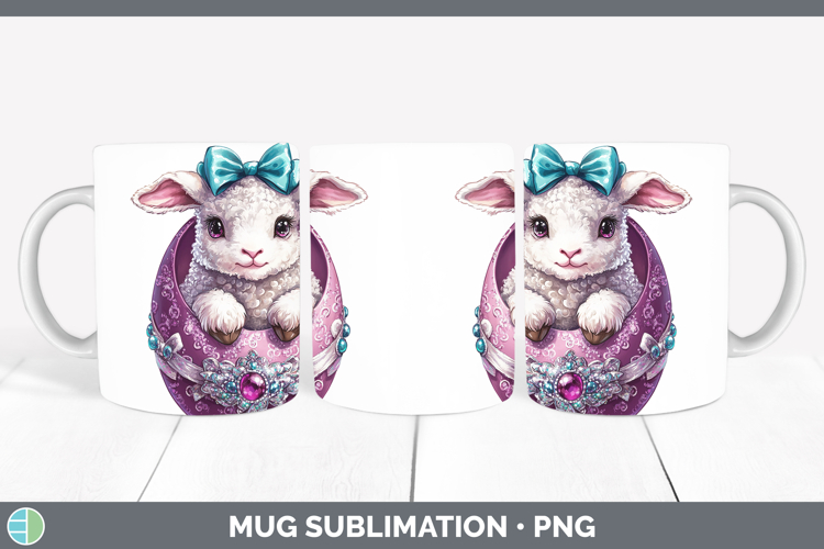 Easter Lamb Mug Wrap Sublimation Coffee Cup Designs