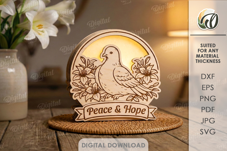 3D Easter Lamp Laser Cut. Night Light. Led Lamp SVG