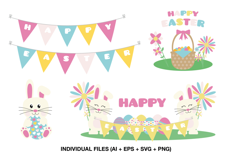 Easter Bunny Clipart for Party Printables and Decor