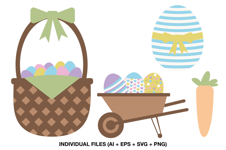 Easter Egg Clipart, Easter Basket and Egg Hunt Graphics